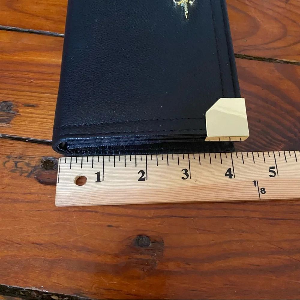 Jessica Simpson Faux Leather Black Zip Clutch Wallet NWT